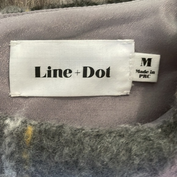 ANTHROPOLOGIE Line & Dot Frontier Brushed Wool Plaid Dress Medium - Picture 7 of 11